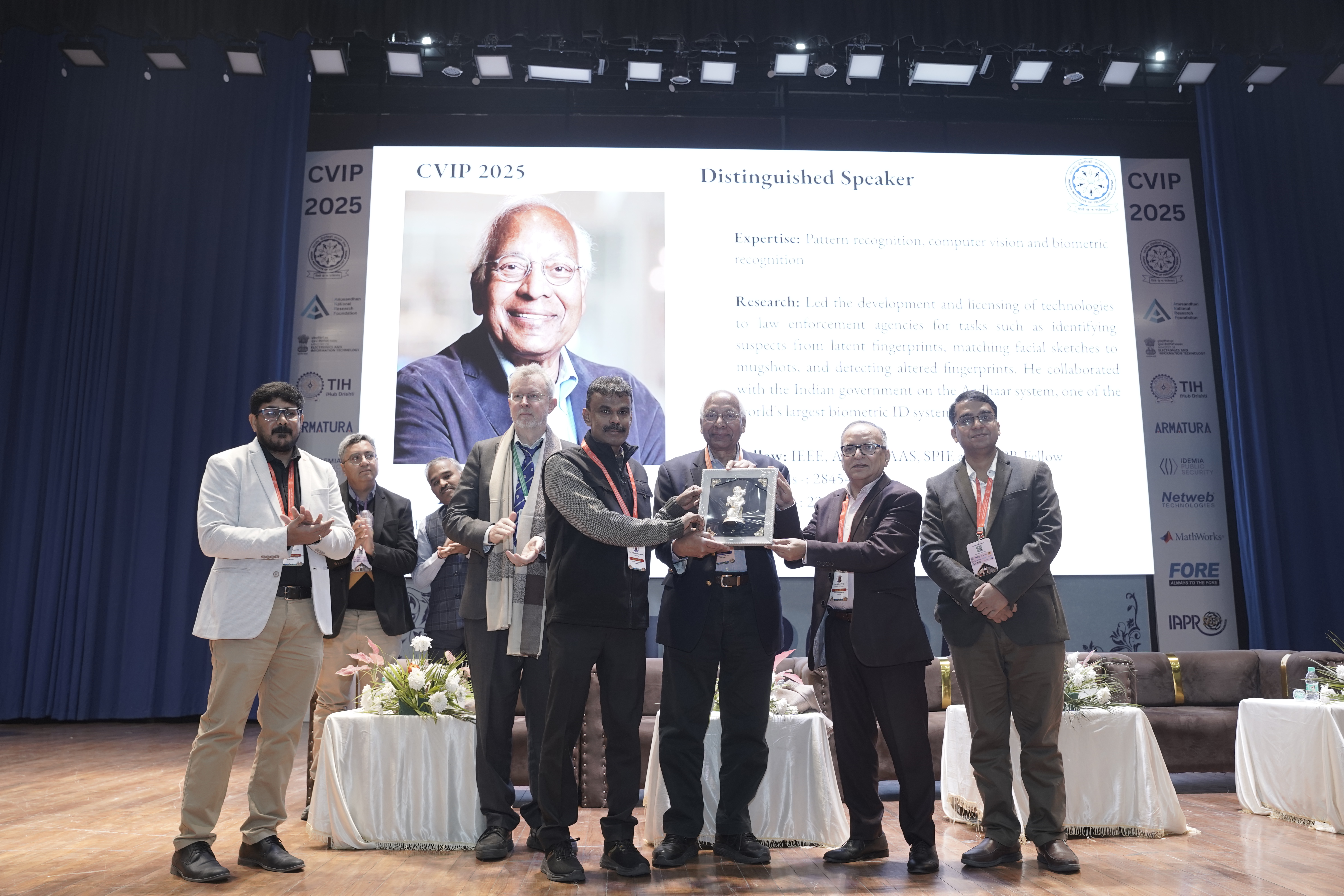 Felicitation of Distinguished Speaker Prof Anil Kumar Jain at CVIP 2025